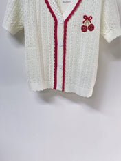 VALENTINO 26S SHORT-SLEEVE KNIT CARDIGAN 470