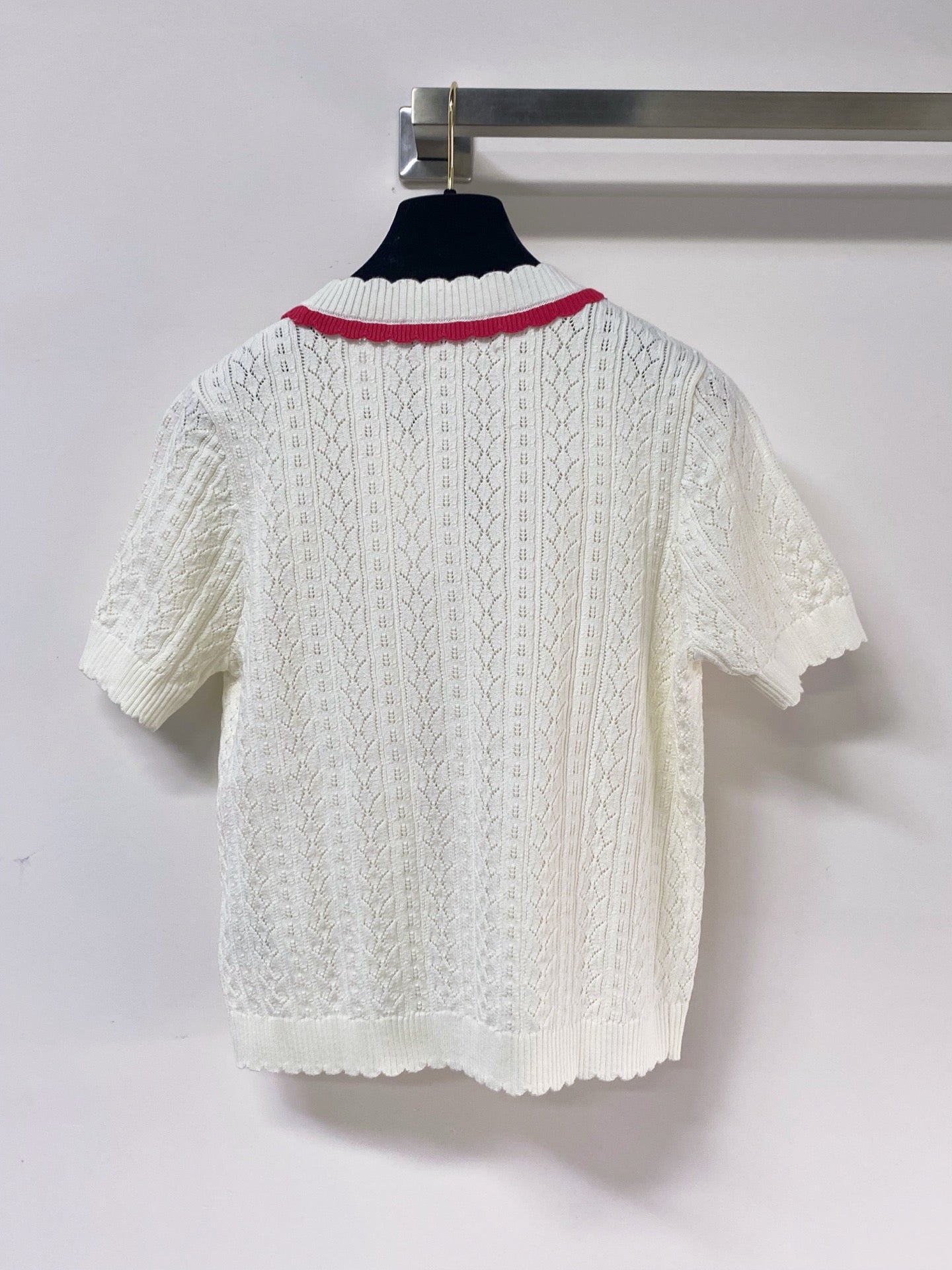 VALENTINO 26S SHORT-SLEEVE KNIT CARDIGAN 470