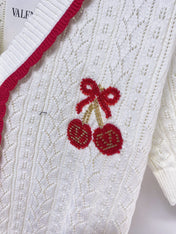 VALENTINO 26S SHORT-SLEEVE KNIT CARDIGAN 470