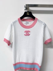CHANEL 26S SHORT SLEEVE KNIT TOP STYLE 1244
