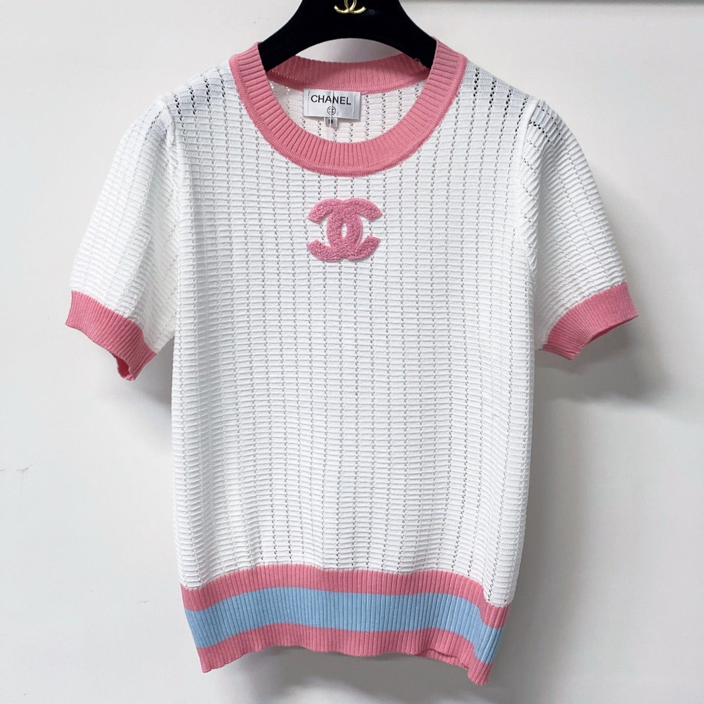CHANEL 26S SHORT SLEEVE KNIT TOP STYLE 1244