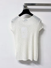 CHANEL 26S KNIT SHORT SLEEVE TOP STYLE 1256