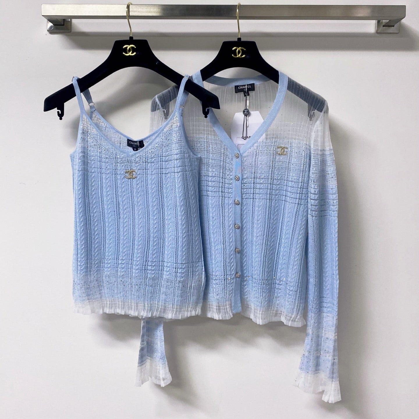 CHANEL 26S KNIT CARDIGAN & CAMISOLE SET STYLE 1268