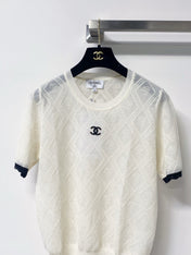 CHANEL 26S SHORT SLEEVE KNIT TOP STYLE 1236