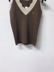 VALENTINO 26S V-NECK SLEEVELESS KNIT TOP 448
