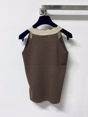 VALENTINO 26S V-NECK SLEEVELESS KNIT TOP 448