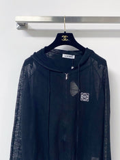 LOEWE 26S SHEER KNIT ZIP-UP HOODIE 597