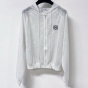 LOEWE 26S SHEER KNIT ZIP-UP HOODIE 596