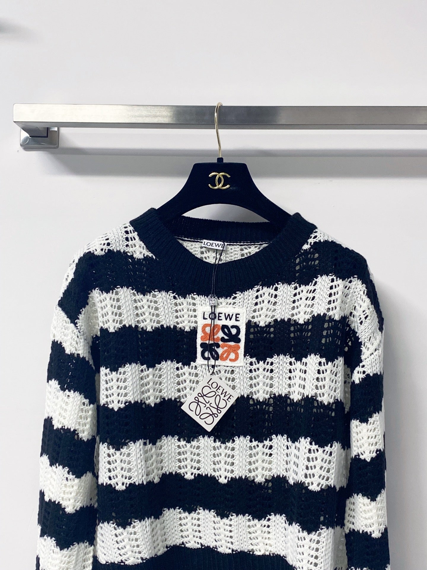 LOEWE 26S OPEN-KNIT STRIPED SWEATER 571