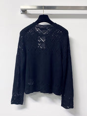 VALENTINO 26S OPENWORK KNIT BUTTON CARDIGAN 383