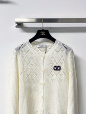 VALENTINO 26S OPENWORK KNIT BUTTON CARDIGAN 382