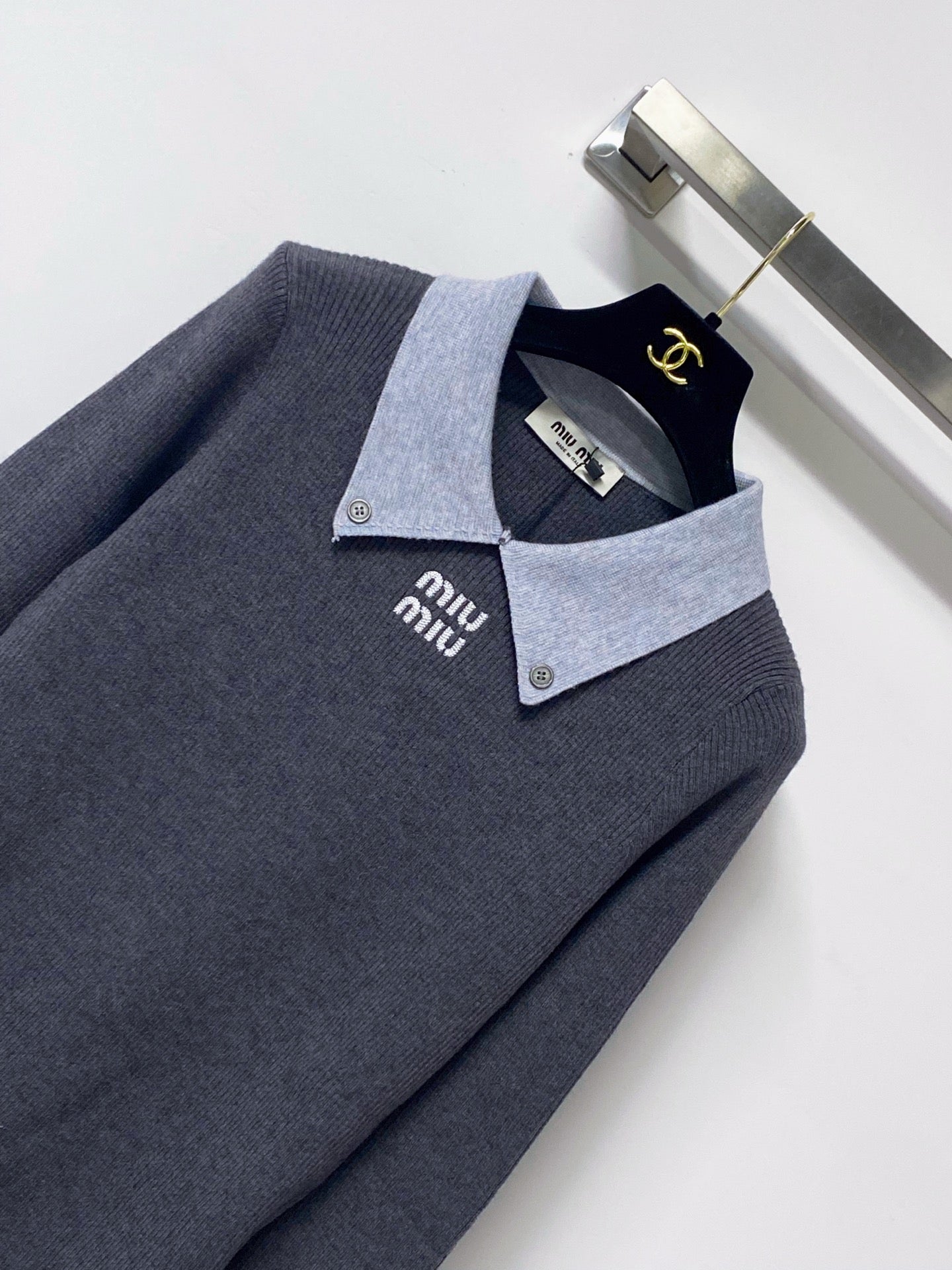 MIUMIU 26S KNIT POLO SWEATER 1464