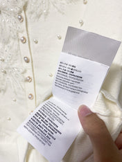 MIUMIU 26S EMBELLISHED FLORAL KNIT CARDIGAN 1449