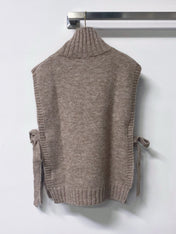 CHANEL 26S TURTLENECK TIE-SIDE KNIT VEST 1633