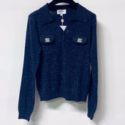 CHANEL 26S LONG SLEEVE KNIT POLO TOP 1621