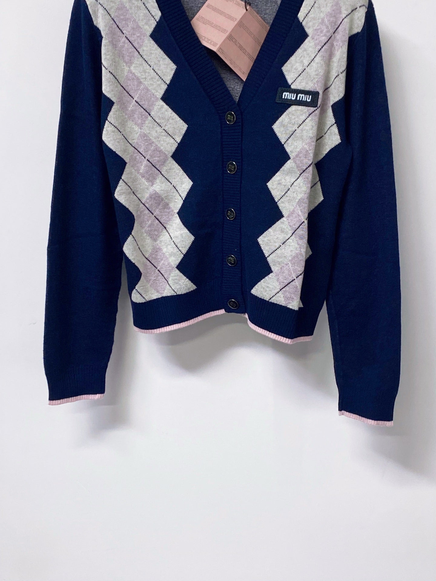 MIUMIU 26S V-NECK KNIT CARDIGAN 1348