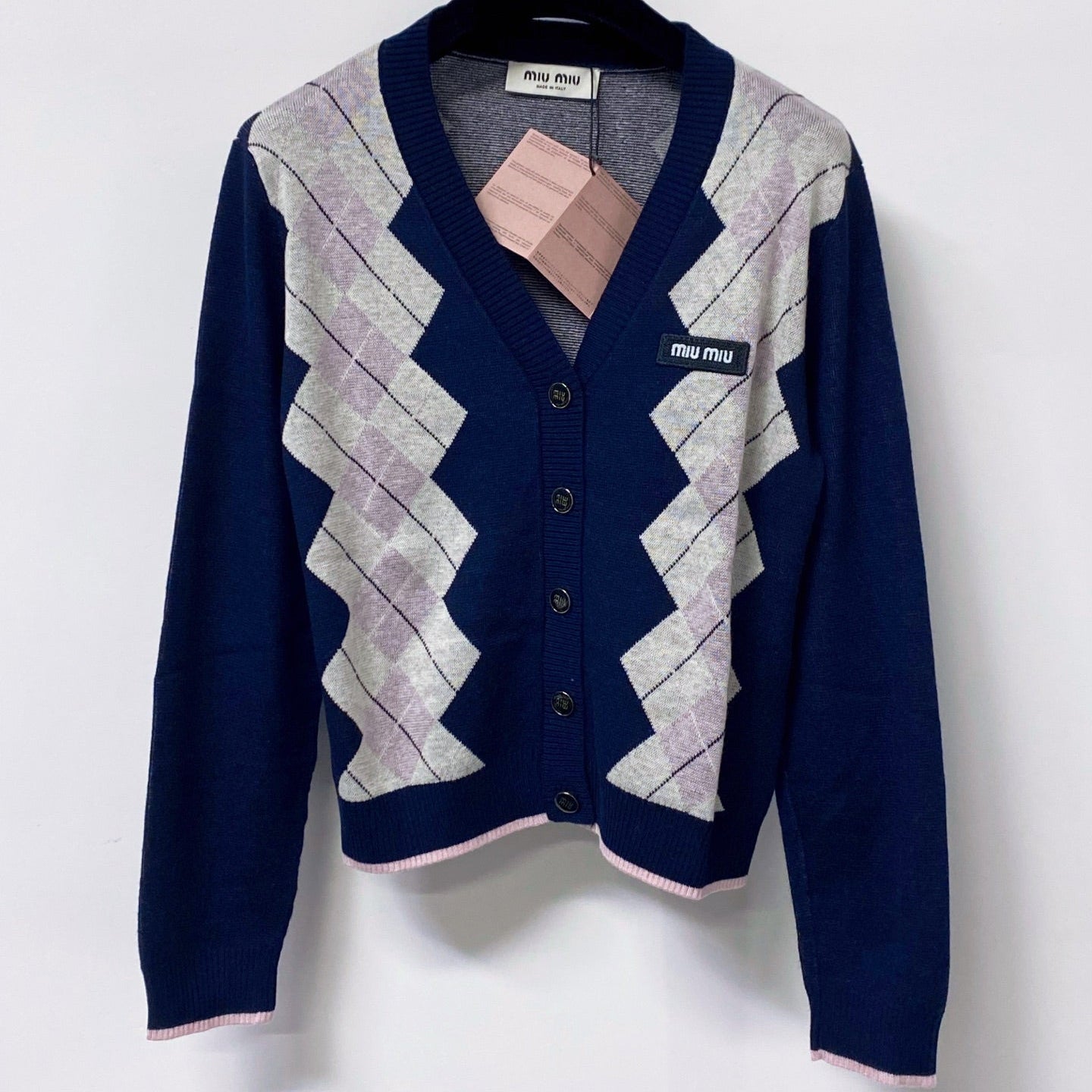 MIUMIU 26S V-NECK KNIT CARDIGAN 1348