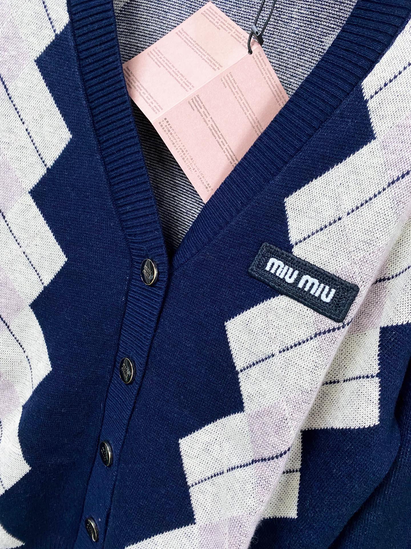 MIUMIU 26S V-NECK KNIT CARDIGAN 1348