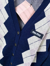 MIUMIU 26S V-NECK KNIT CARDIGAN 1348
