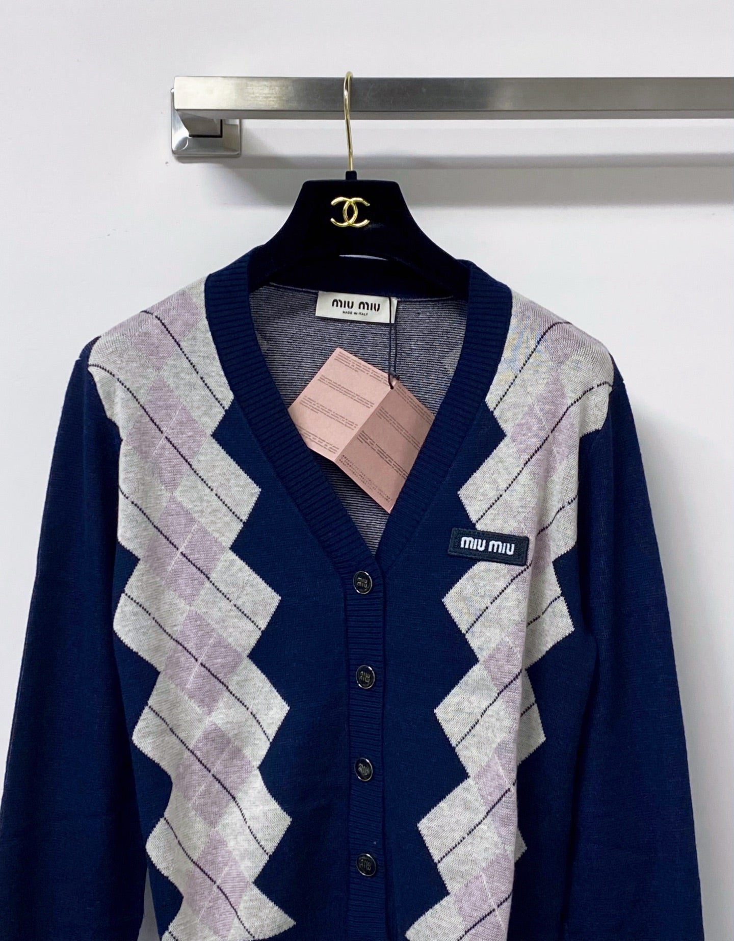 MIUMIU 26S V-NECK KNIT CARDIGAN 1348