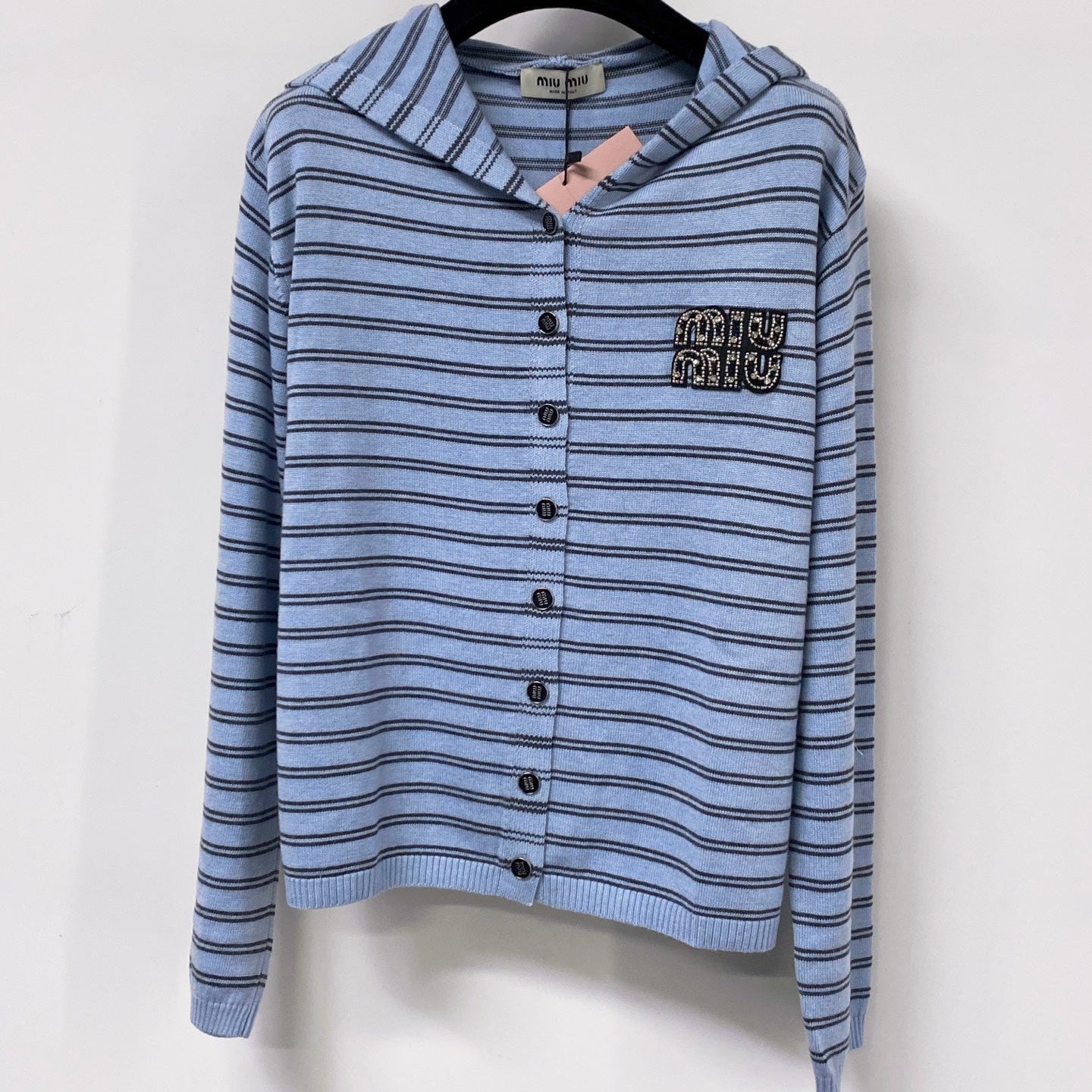 MIUMIU 26S HOODED KNIT CARDIGAN 1344
