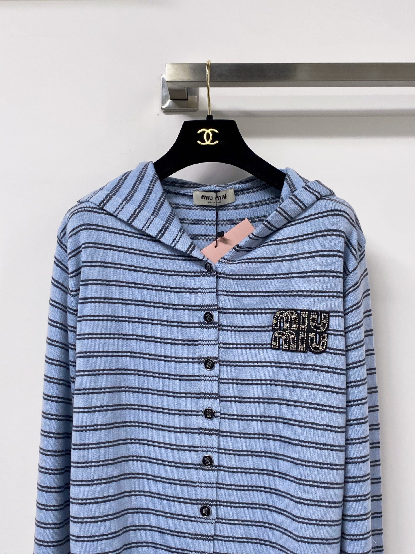 MIUMIU 26S HOODED KNIT CARDIGAN 1344
