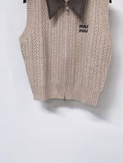 MIUMIU 26S KNIT ZIP-UP SWEATER VEST 1350