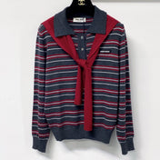 MIUMIU 26S LONG-SLEEVE KNIT POLO SWEATER 1267