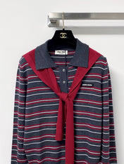 MIUMIU 26S LONG-SLEEVE KNIT POLO SWEATER 1267