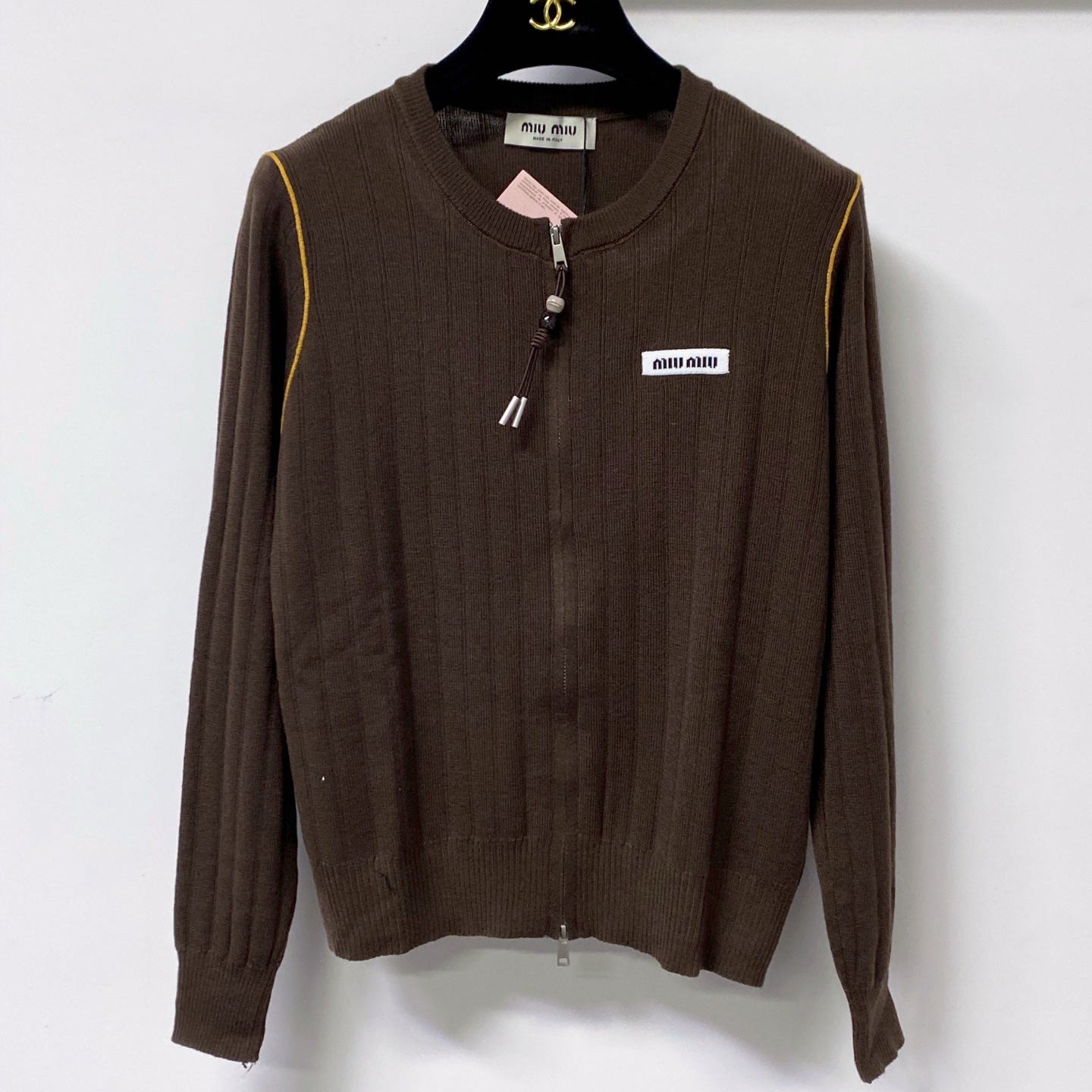 MIUMIU 26S ZIP-UP KNIT CARDIGAN 1263