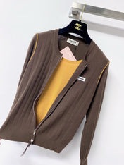 MIUMIU 26S ZIP-UP KNIT CARDIGAN 1263