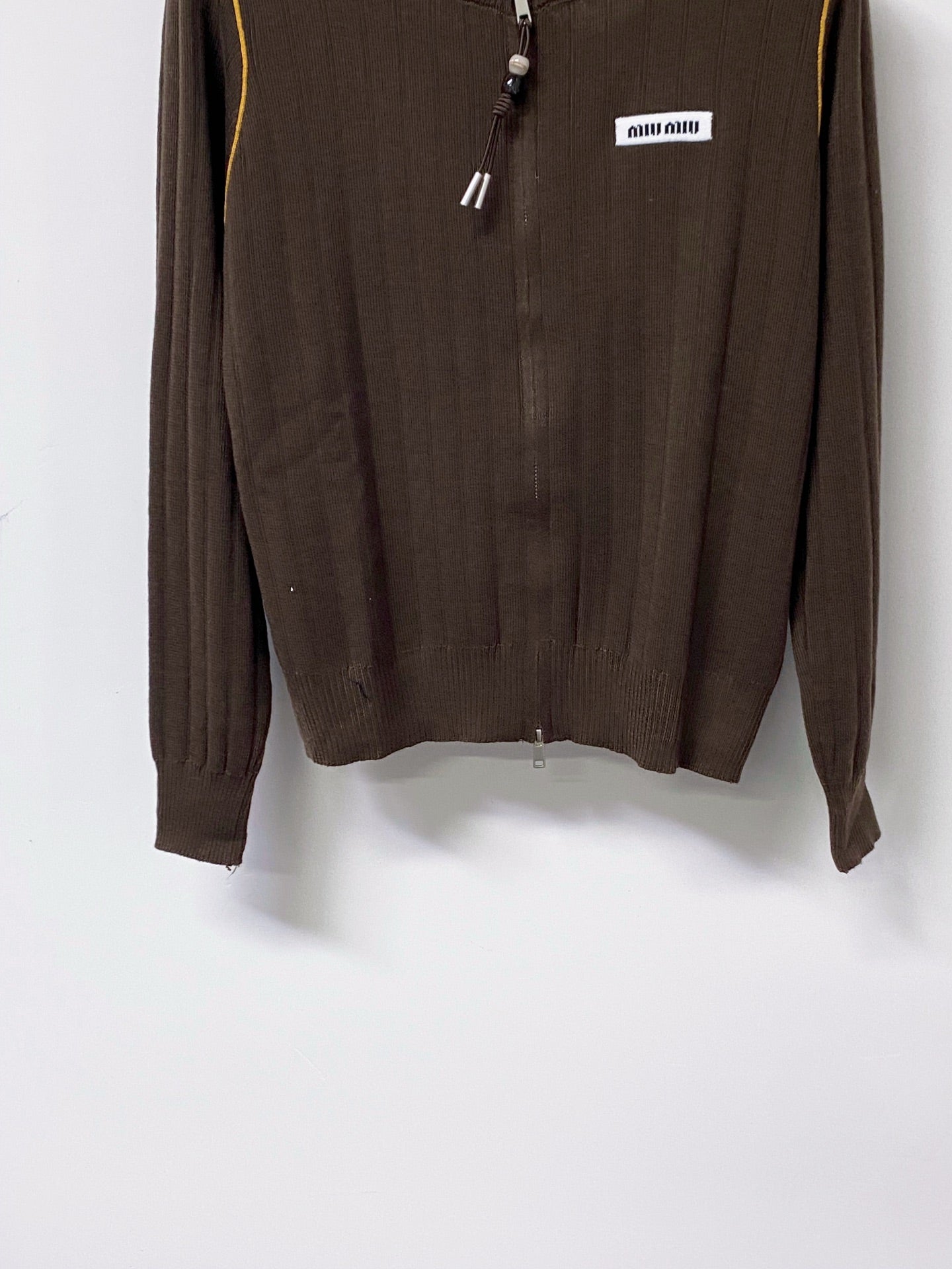 MIUMIU 26S ZIP-UP KNIT CARDIGAN 1263