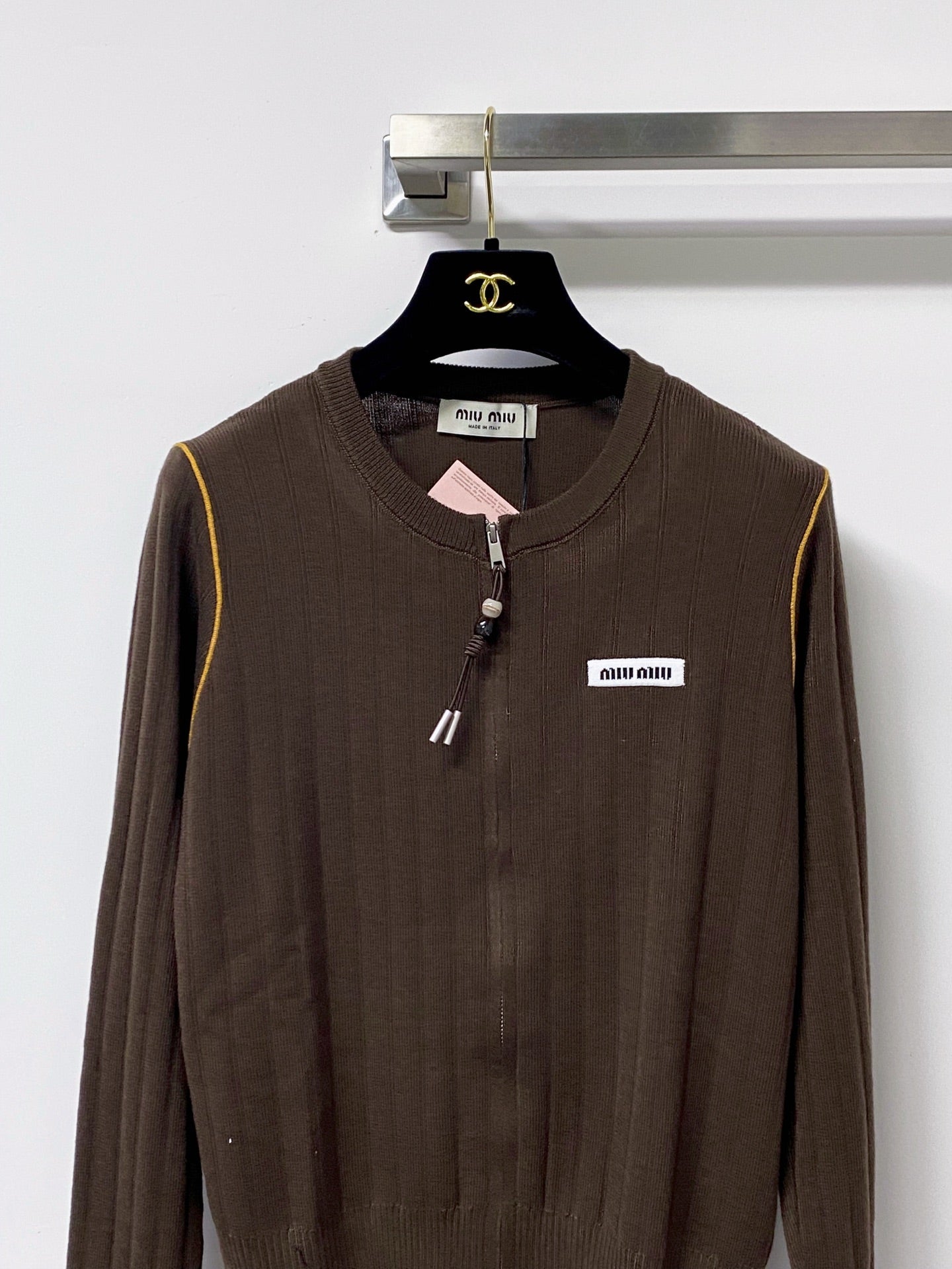 MIUMIU 26S ZIP-UP KNIT CARDIGAN 1263