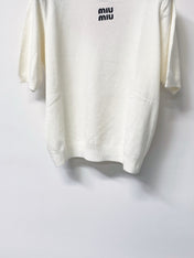 MIUMIU 26S SHORT-SLEEVE KNIT TOP 1423