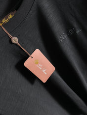 LORO PIANA CREWNECK T-SHIRT IN BLACK COTTON