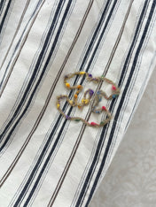 CHANEL STRIPED LINEN WIDE-LEG PANTS 275056