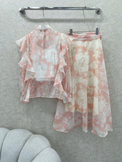 ZIMMER FLORAL PRINTED PINK CHIFFON SET 269185