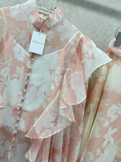 ZIMMER FLORAL PRINTED PINK CHIFFON SET 269185
