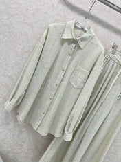 CHANEL SHIRT AND WIDE-LEG TROUSERS SET STYLE 33