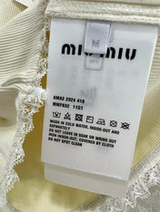 MIUMIU TEXTURED SHORT-SLEEVE LACE TOP 275100