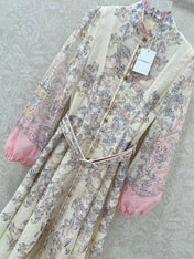 ZIMMERMANN LONG DRESS WITH A STAND COLLAR 275112