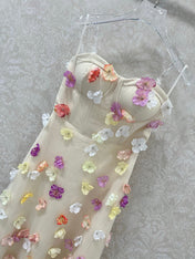 ZIMMERMANN TUBE DRESS WITH 3D FLORAL PATTERN 275124