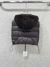 MONCLER 25S SHAGGY VEST IN BROWN 103