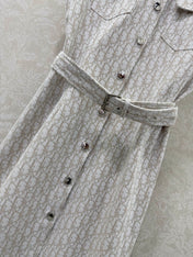 DIOR 26S SLEEVELESS MONOGRAM PRINT DRESS 1219