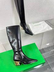 TEX HIGH BOOT IN BLACK PATENT CALFSKIN
