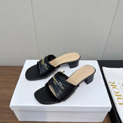 DIOR HIGH HEEL 25S 45 MM IN BLACK LAMBSKIN WITH GOLD HARDWARE