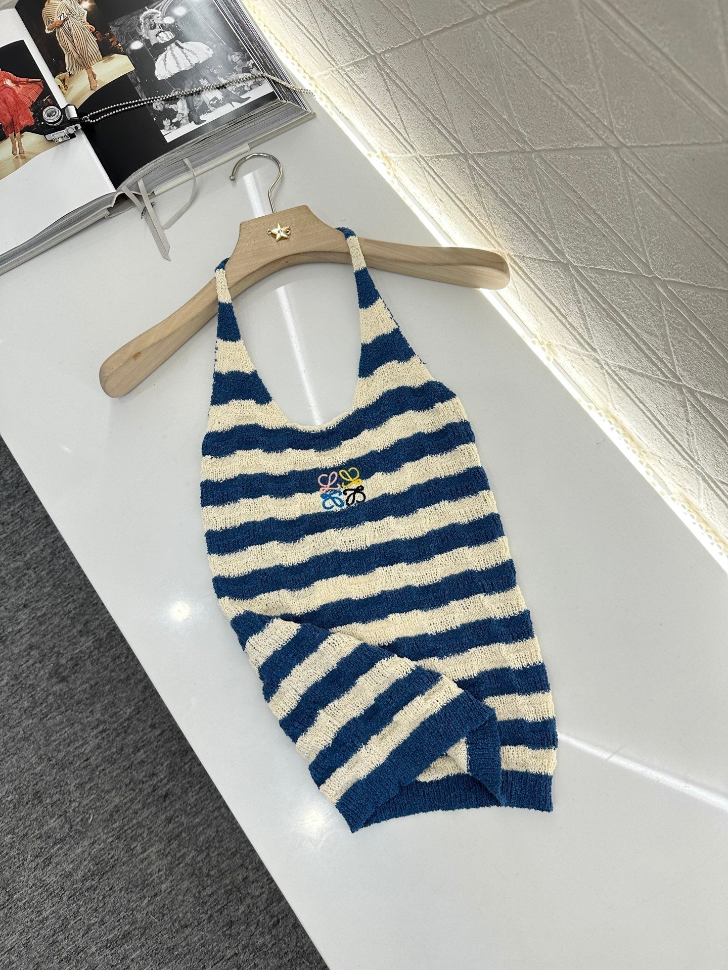 LW 25S HALTER NECK KNIT TOP 265546