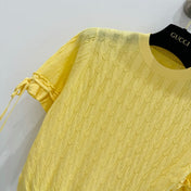 GUCCI 26S SHORT-SLEEVE CABLE-KNIT SWEATER 376