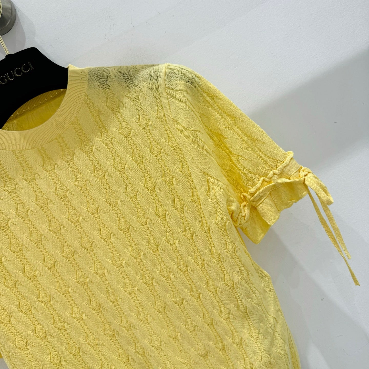 GUCCI 26S SHORT-SLEEVE CABLE-KNIT SWEATER 376