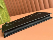 POUCH 28 IN BLACK SMOOTH CALFSKIN INLAID LOGO
